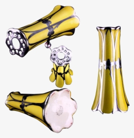 Antique Lemon Yellow Porcelain Silver Overlay Hatpin - Cartoon, HD Png Download, Free Download