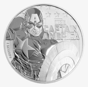 1 Oz Marvel"s Captain America Silver Coin (front), HD Png Download, Free Download