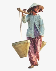Woman Carrying Bucket Transparent Background Free - Koho People In Vietnam, HD Png Download, Free Download