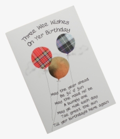 Scottish Birthday Card Tartan Balloons - Science Book, HD Png Download, Free Download