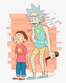 These Tjhs Afe-are 1 Tchメ Orss Morty Smith Rick Sanchez - Rick And Morty Crossover Steven Universe, HD Png Download, Free Download
