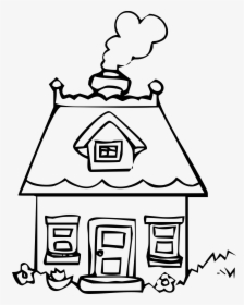House Clipart Drawing Clip Art Library Clipart - Forest House Black And White Clipart, HD Png Download, Free Download