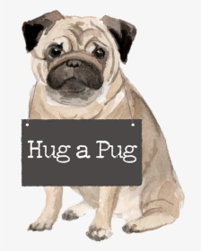 Pug Watercolor, HD Png Download, Free Download