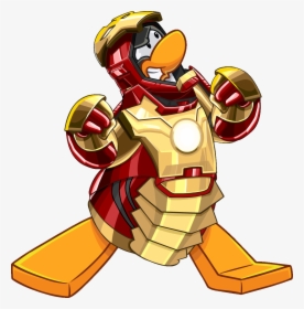 Penguin Wearing Ironman 3 Mark 42 Armor - Club Penguin Superhero Png, Transparent Png, Free Download