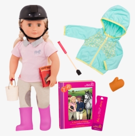 New American Girl Doll Fits 18 Doll Riding Helmet And - Our Generation Doll Horse Rider, HD Png Download, Free Download