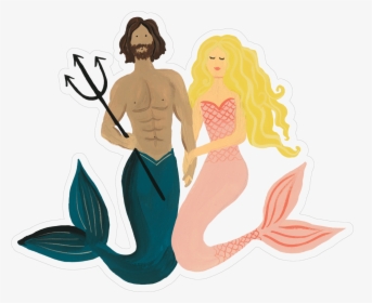 Mermaid Couple Print & Cut File - Illustration, HD Png Download, Free Download