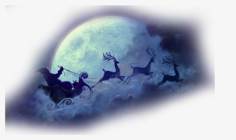 #ftestickers #christmas #santaclaus #reindeer #moonlight - Transparent Background Christmas Png, Png Download, Free Download