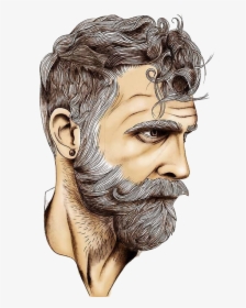 Beard Drawing Art Sketch - Sketch Of Man With Beard Drawing, HD Png Download, Free Download