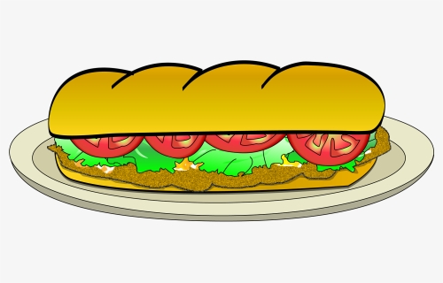 Sandwich Clipart Baguette - Dibujos De Sandwiches De Milanesas, HD Png Download, Free Download