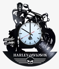 Captain America Harley Davidson Motorcycles Handmade - Harley Davidson Vinyl Clock, HD Png Download, Free Download