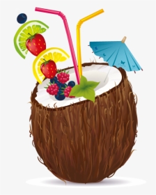Juice Cocktail Coconut Water Coconut Milk Clip Art - Coconut Drink Png, Transparent Png, Free Download