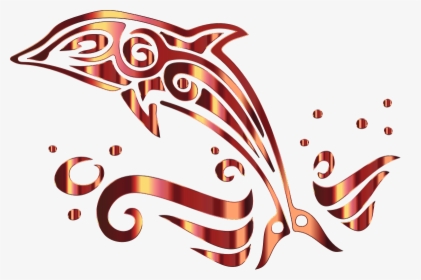 Chromatic Tribal Dolphin 5 No Background - Clipart Black And White Dolphins, HD Png Download, Free Download