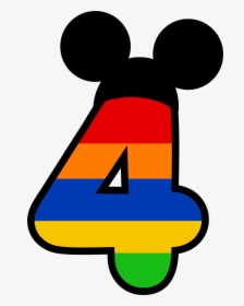 Números Del 1 Al 5 En Rayas De Colores Y Con Orejas - Numero Mickey Mouse  Png, Transparent Png - kindpng
