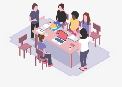 Isometric Teamwork Illustration - Face To Face Communication Agile, HD Png Download, Free Download