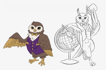 Vector And Sketch Illustratiuons Of Owl Character For - Cartoon, HD Png Download, Free Download