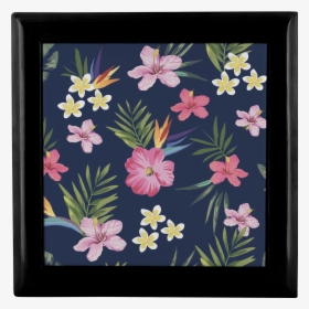 Leilani Fresh Tropical Custom Design Wood Jewelry Box, - Estampa Floral Com Abacaxi, HD Png Download, Free Download