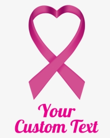 Custom Heart Pink Ribbon Multi-color Transfer Sticker - Heart, HD Png Download, Free Download