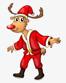 Gifs Tubes De Natal - Rudolph In Santa Suit, HD Png Download, Free Download