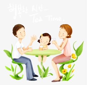 Family Happiness Child Illustration - Happy Family Cartoon, HD Png Download, Free Download