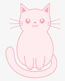 Cute Pink Cat Clipart - Pink Kitty Clip Art, HD Png Download, Free Download