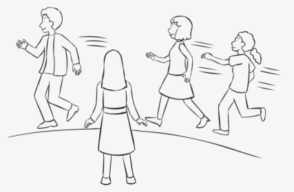 People Chasing Others Around A Circle As Part Of Energetic - Mengejar Cita Cita Cartoon, HD Png Download, Free Download