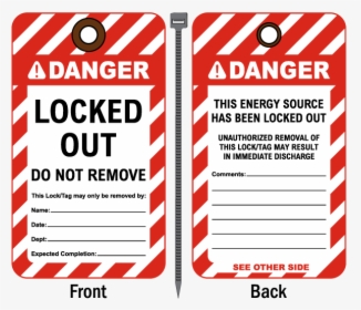 Lock Out Tag Out Tags Printable, HD Png Download, Free Download