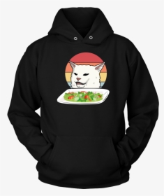 Angry Women Yelling At Confused Cat At Dinner Table - Angry Woman Yelling At Cat Shirt, HD Png Download, Free Download