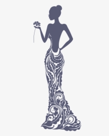 Dress Silhouette Drawing Evening Gown - Silhouette Of Girl In Gown, HD Png Download, Free Download