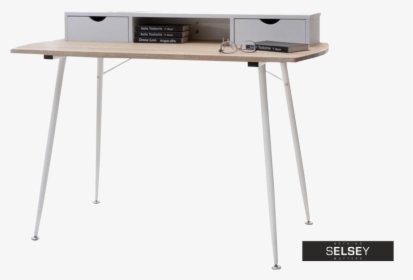Malmori White Desk With Storage - Writing Desk, HD Png Download, Free Download
