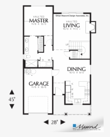 Main Floor Plan Of Mascord Plan - Square Foot House Plans, HD Png Download, Free Download
