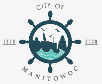 City Of Manitowoc"s 150th Anniversary Logo - Anchor And Wheel Icon, HD Png Download, Free Download