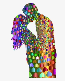 Polka Dot,stole,scarf - Kissing Couple Transparent, HD Png Download, Free Download