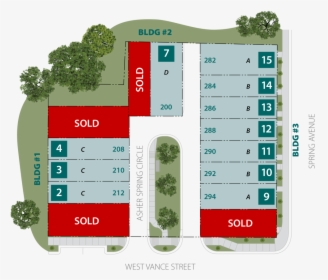 The Spring Townhomes Site Plan 1 2 30 - Floor Plan, HD Png Download, Free Download