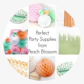 Stylish Party Decorations With Peach Blossom - Circle, HD Png Download, Free Download