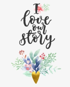 Cartoon Valentine S Day Wedding Love Text Vector Background - Calligraphy, HD Png Download, Free Download