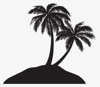 Island With Palm Trees Silhouette Png Clip Art Image, Transparent Png, Free Download