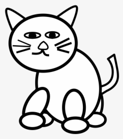 Cat Clipart Rat Free - Black And White Image Of Cat, HD Png Download, Free Download