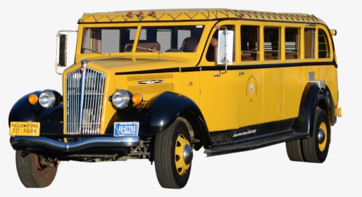 Bus, Yellow, Oldtimer, White, Old, Usa, Isolated - Usa Oldtimer Bus, HD Png Download, Free Download