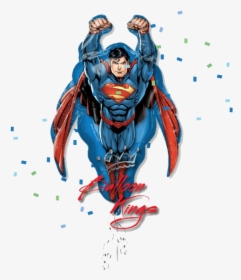 Superman Flying Free Png Image - Superman Balloons Super Shape, Transparent Png, Free Download