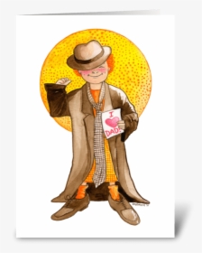 Father"s Day Boy Dressed In Dad"s Suit Greeting Card - Illustration, HD Png Download, Free Download