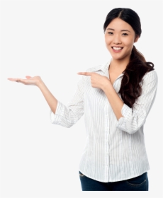 Women Pointing Left Png Image - Promotion Girl, Transparent Png, Free Download