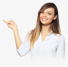 Transparent Finger Pointing Clipart - Smiling Woman No Background, HD Png Download, Free Download
