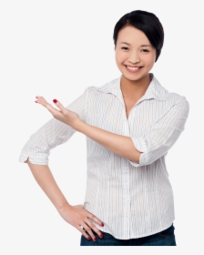 Girl Pointing Left Png Stock Images - Girls Image Pointing The Text Png, Transparent Png, Free Download