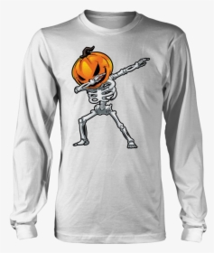 Dabbing Skeleton Pumpkin Halloween Shirt - T Shirt Made In Israel, HD Png Download, Free Download