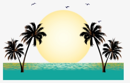 Vector Vacation Illustration Graphics Free Png Hq Clipart - Coconut Tree Vector Png, Transparent Png, Free Download