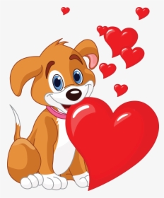 Dog With Hearts Clipart, HD Png Download, Free Download