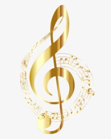 Transparent Treble Clef Clipart - Gold Music Notes Png, Png Download, Free Download