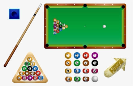 Pool Stick, Pool Table, Pool Balls, Billiards, Pool - Bolas De Billar Dibujo, HD Png Download, Free Download