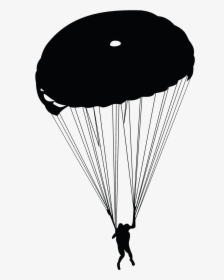 Banner Army Parachute Clipart - Cartoon Silhouette Parachute, HD Png Download, Free Download