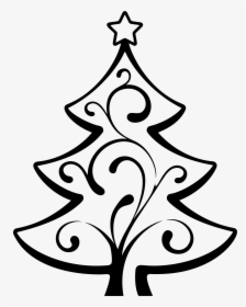 Christmas Tree Line Art - Merry Christmas Tree Silhouette, HD Png Download, Free Download